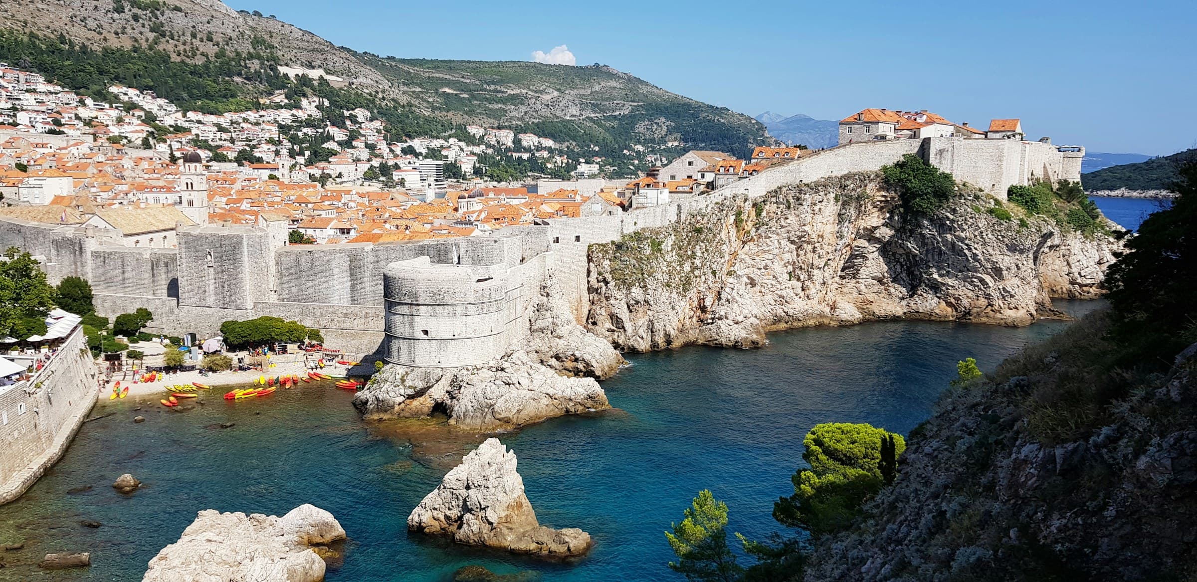 Croatia — Dubrovnik's walls above a coastline that has quietly joined the Schengen area.