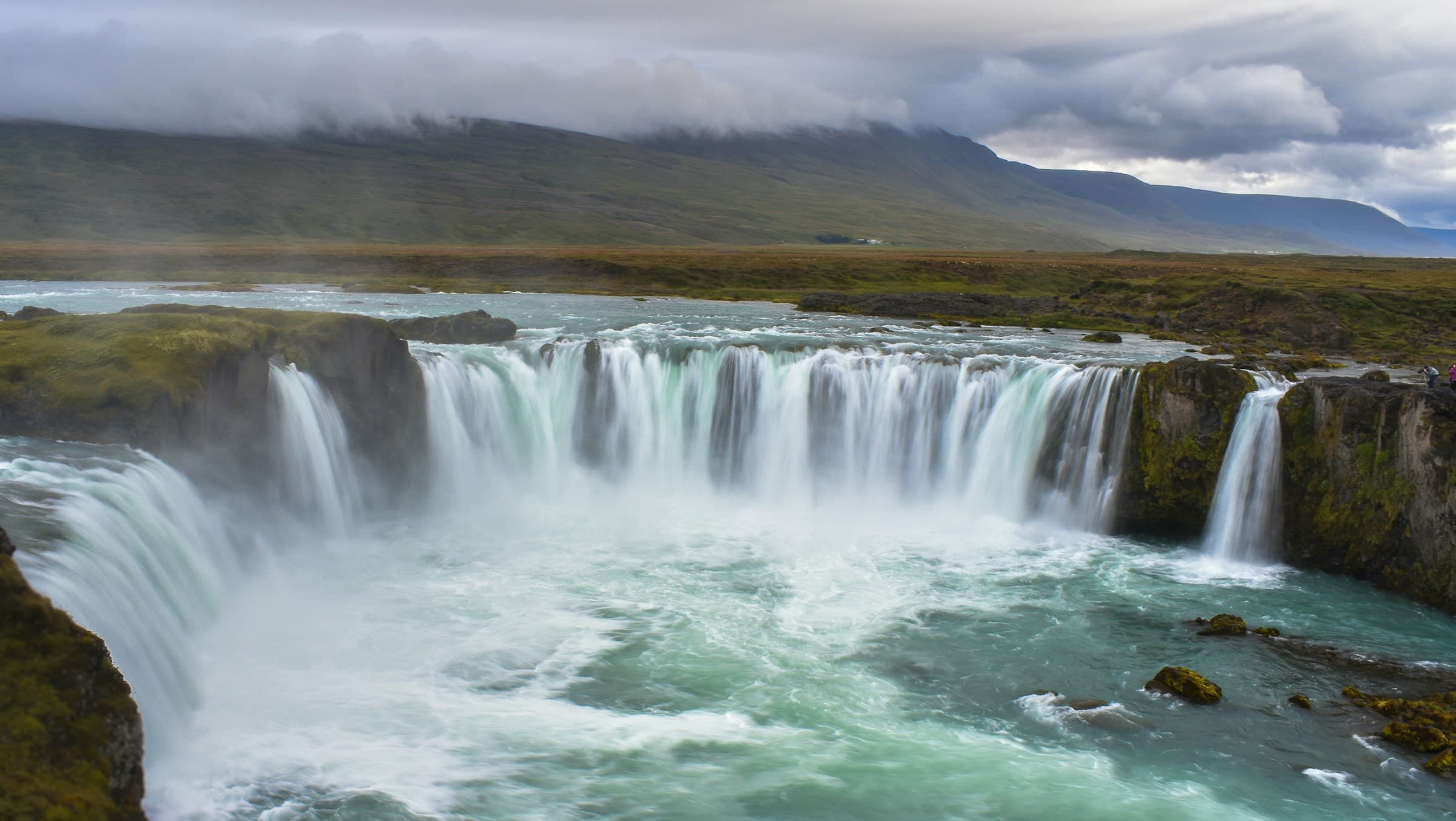 Goðafoss waterfall in Iceland, one stop on the Scandinavian circuit